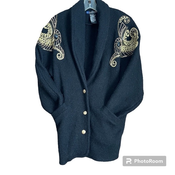 Vintage IB Diffusion wool/mohair sweater coat/ cardigan small - Picture 1 of 7